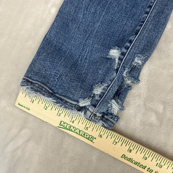 Flying Monkey Jeans Womens 26 Blue Denim Distressed High Rise Straight Stretch - Picture 6 of 13